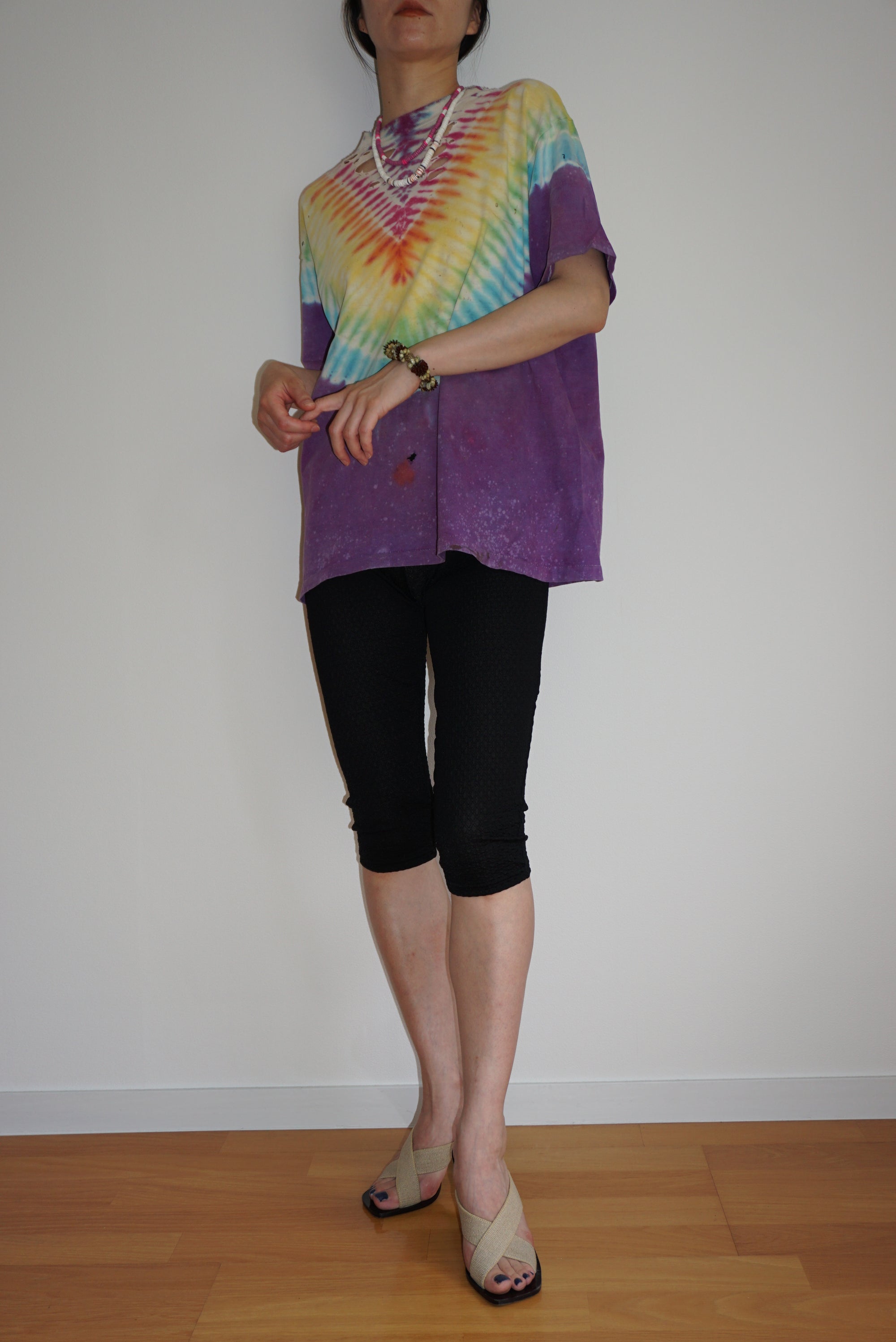 Check Pattern Sheer Leggings Long