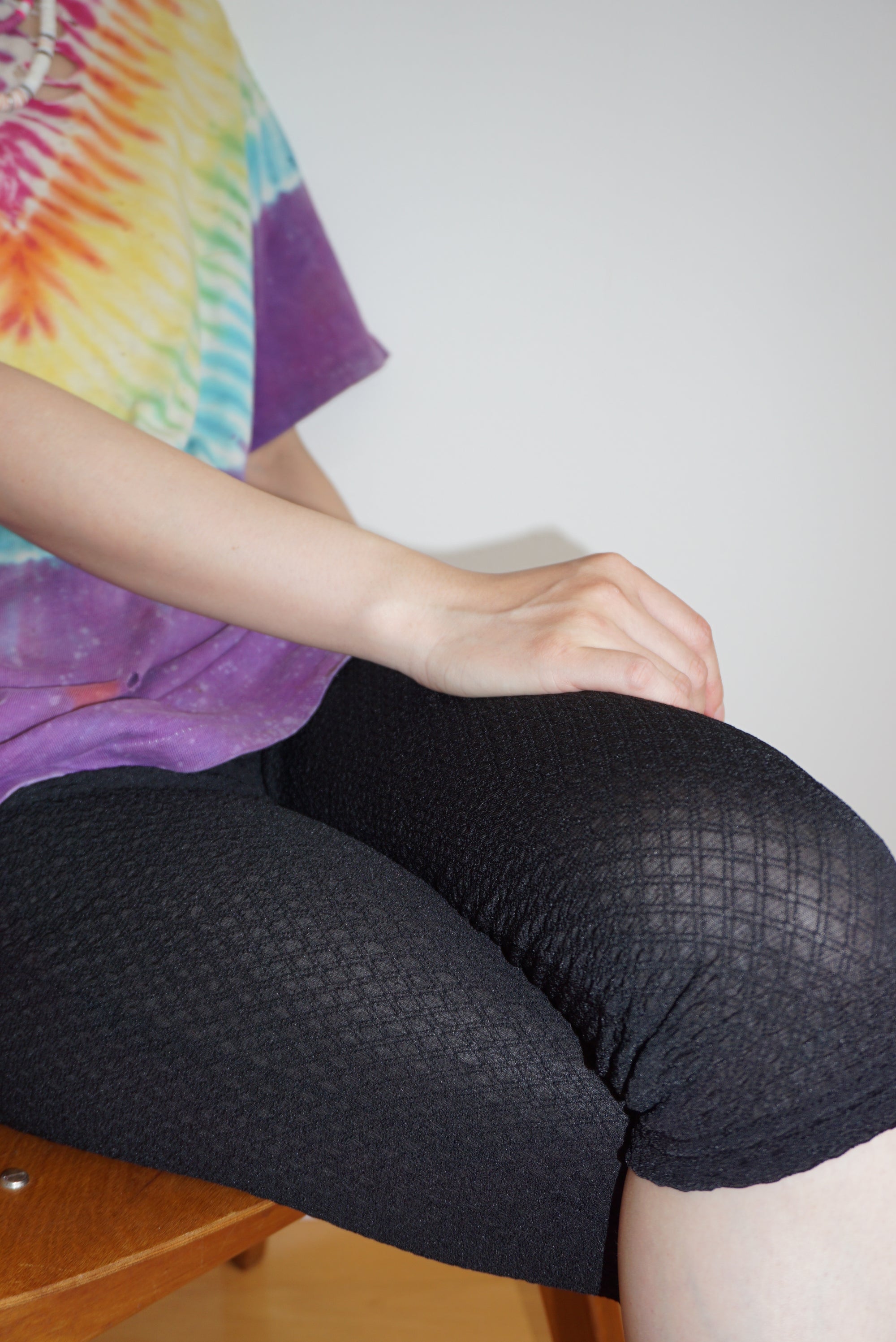 Check Pattern Sheer Leggings Long