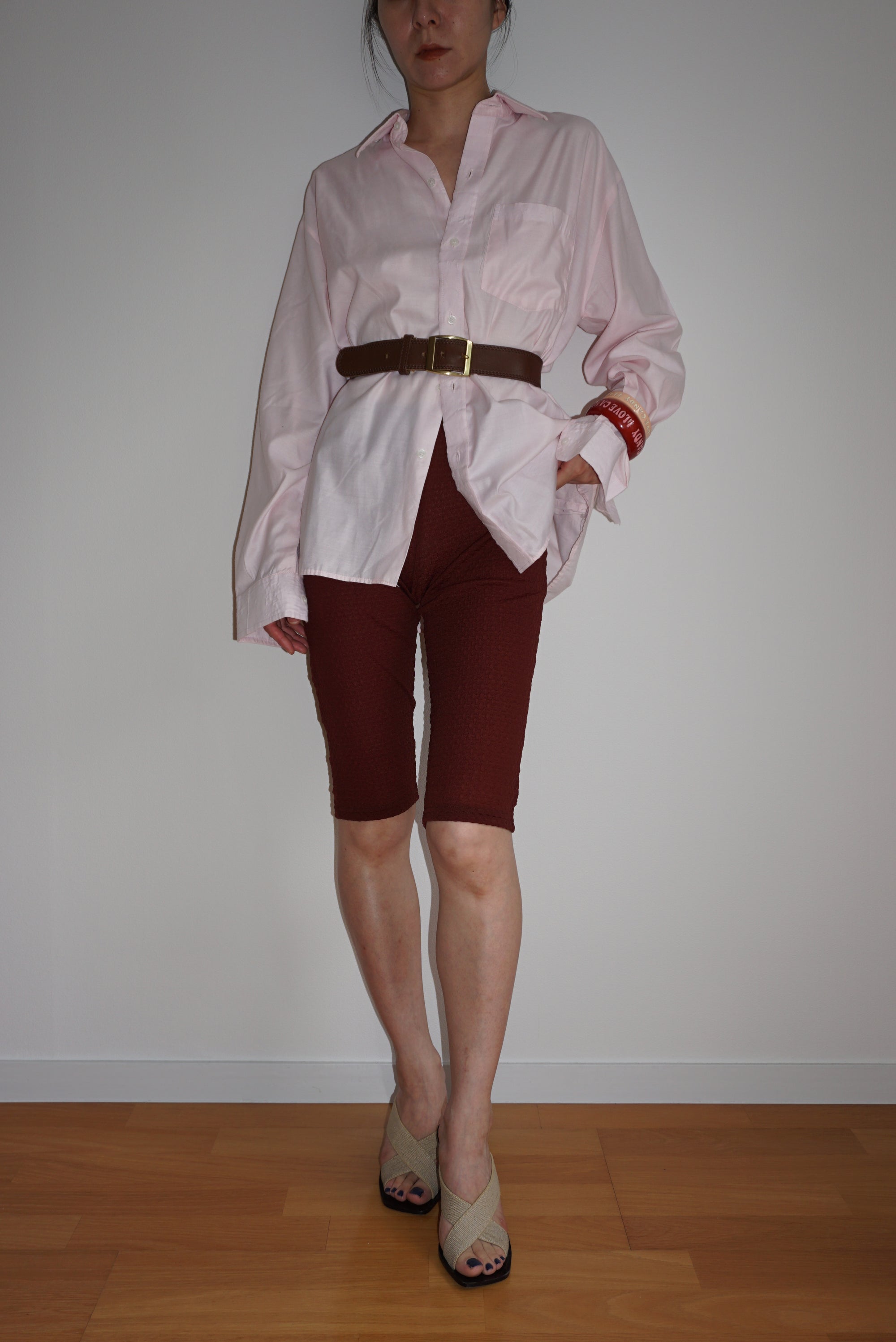 Check Pattern Sheer Leggings Short