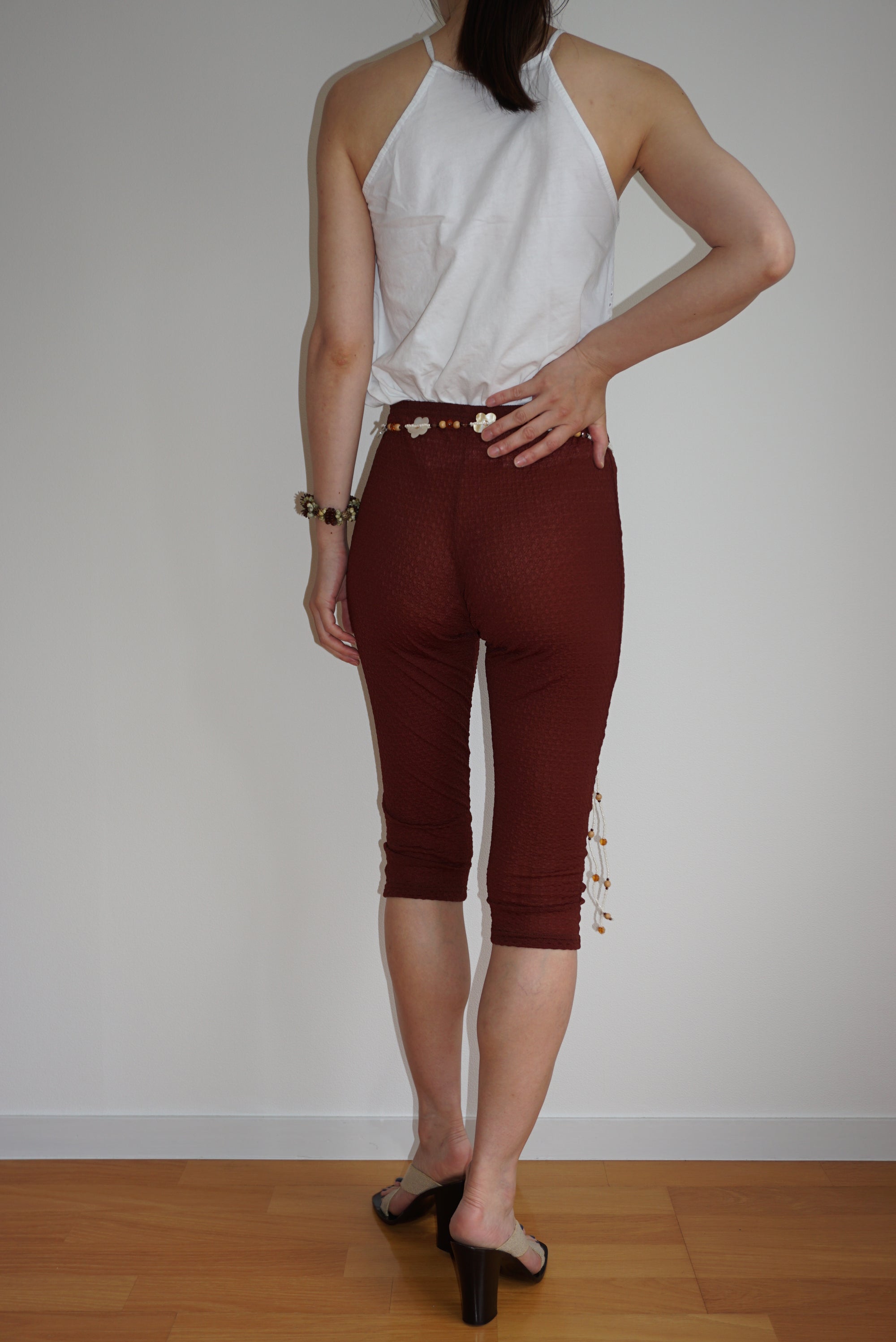 Check Pattern Sheer Leggings Long