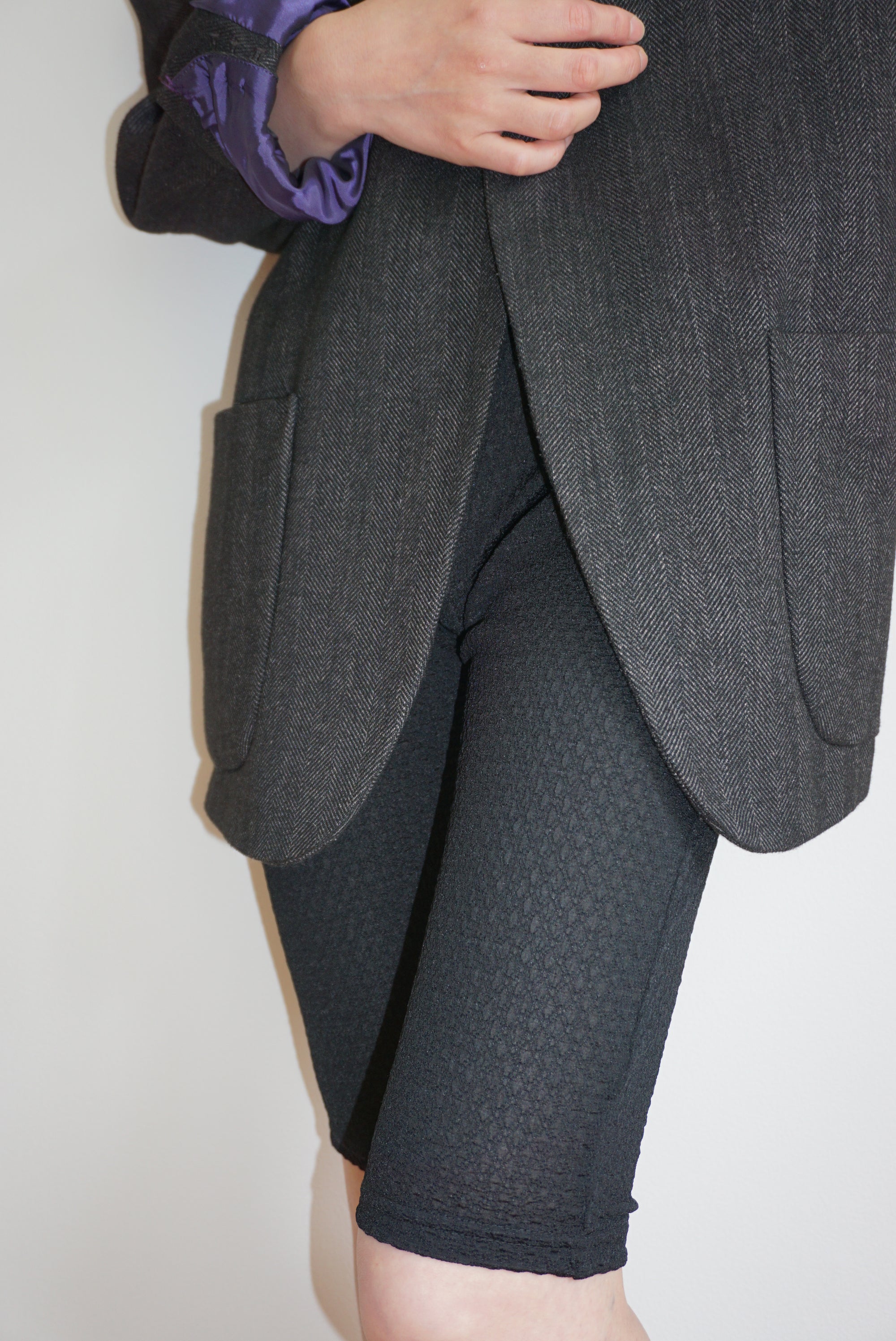 Check Pattern Sheer Leggings Short