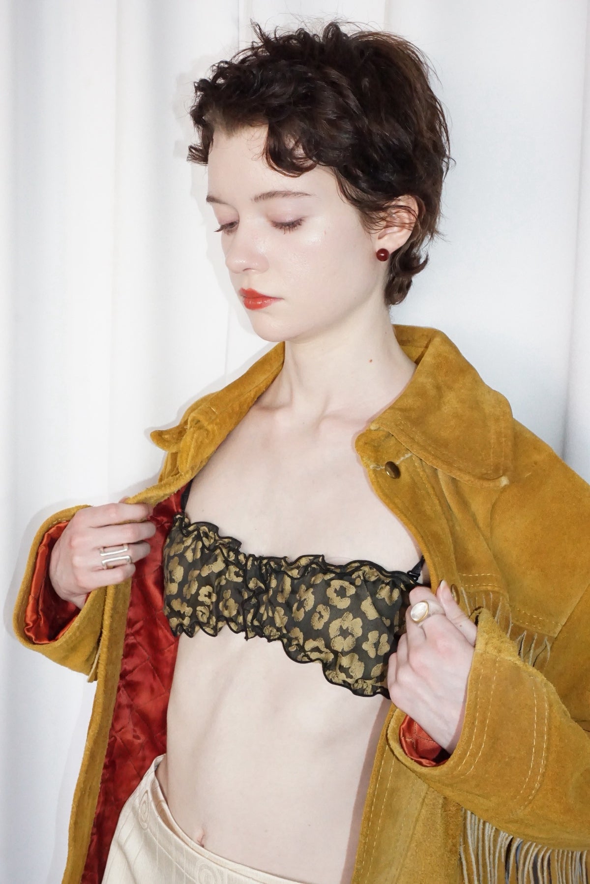 Vintage Fabric Frill Bustier #L