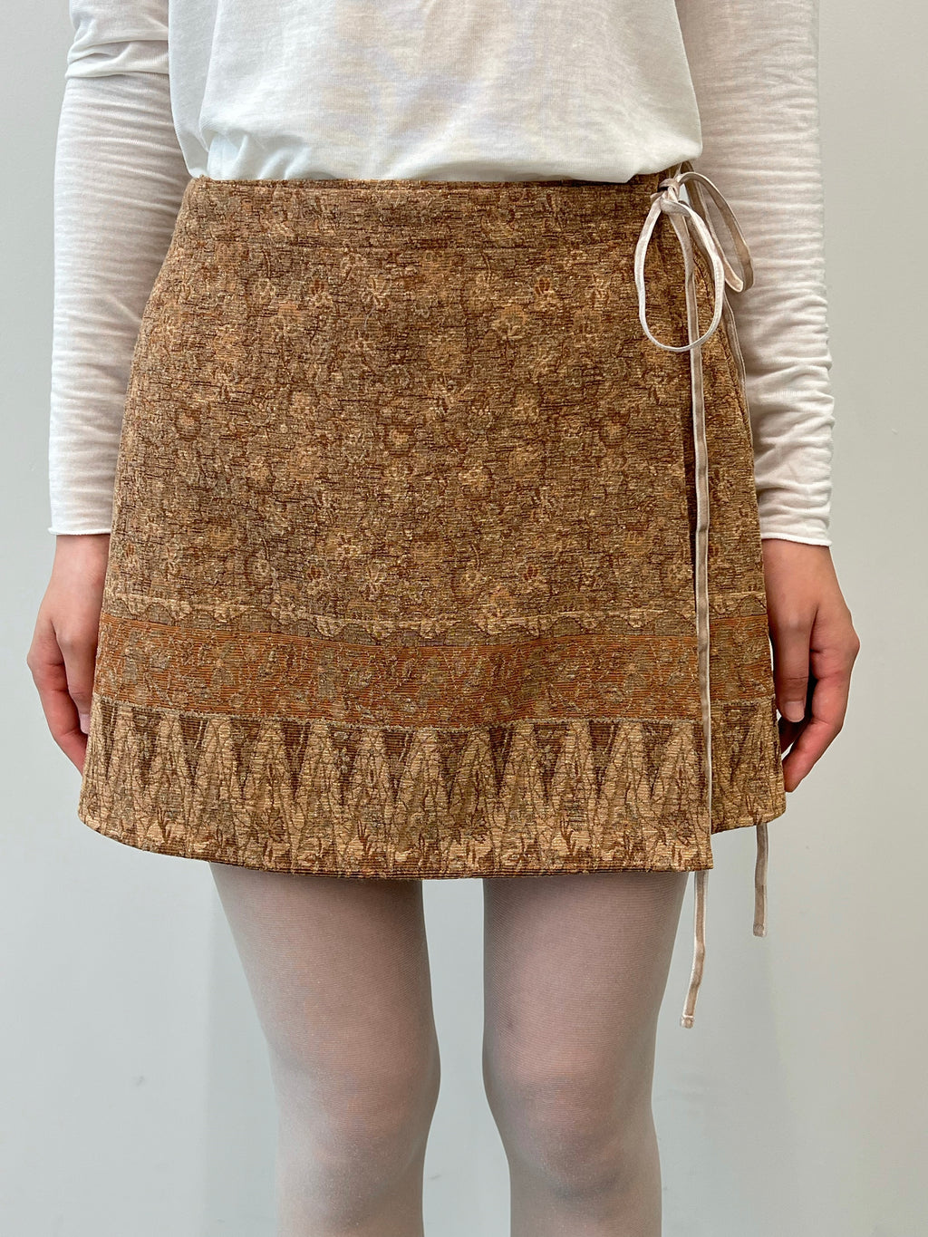 Vintage Fabric Mini Skirt #K