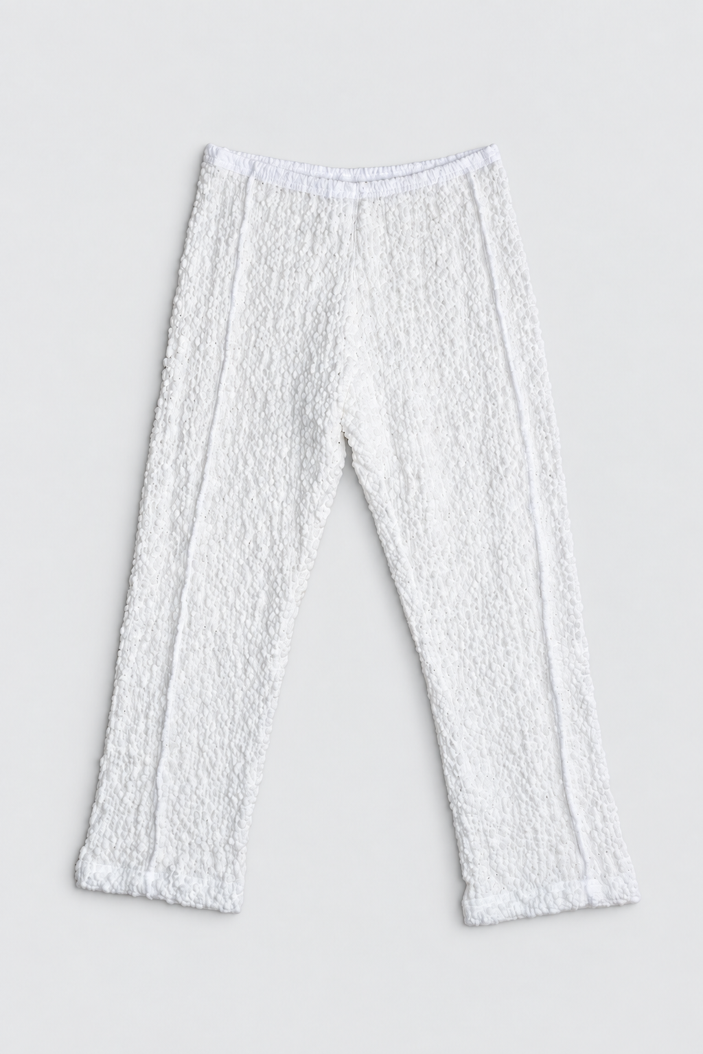 Flower Pattern Lace Semi Long Leggings