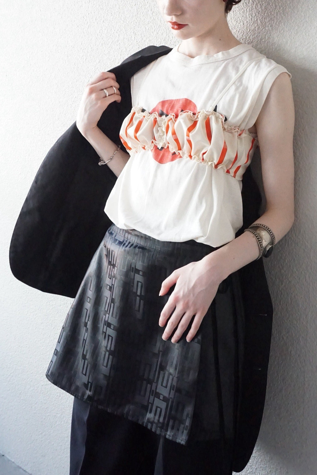Vintage Fabric Frill Bustier #N
