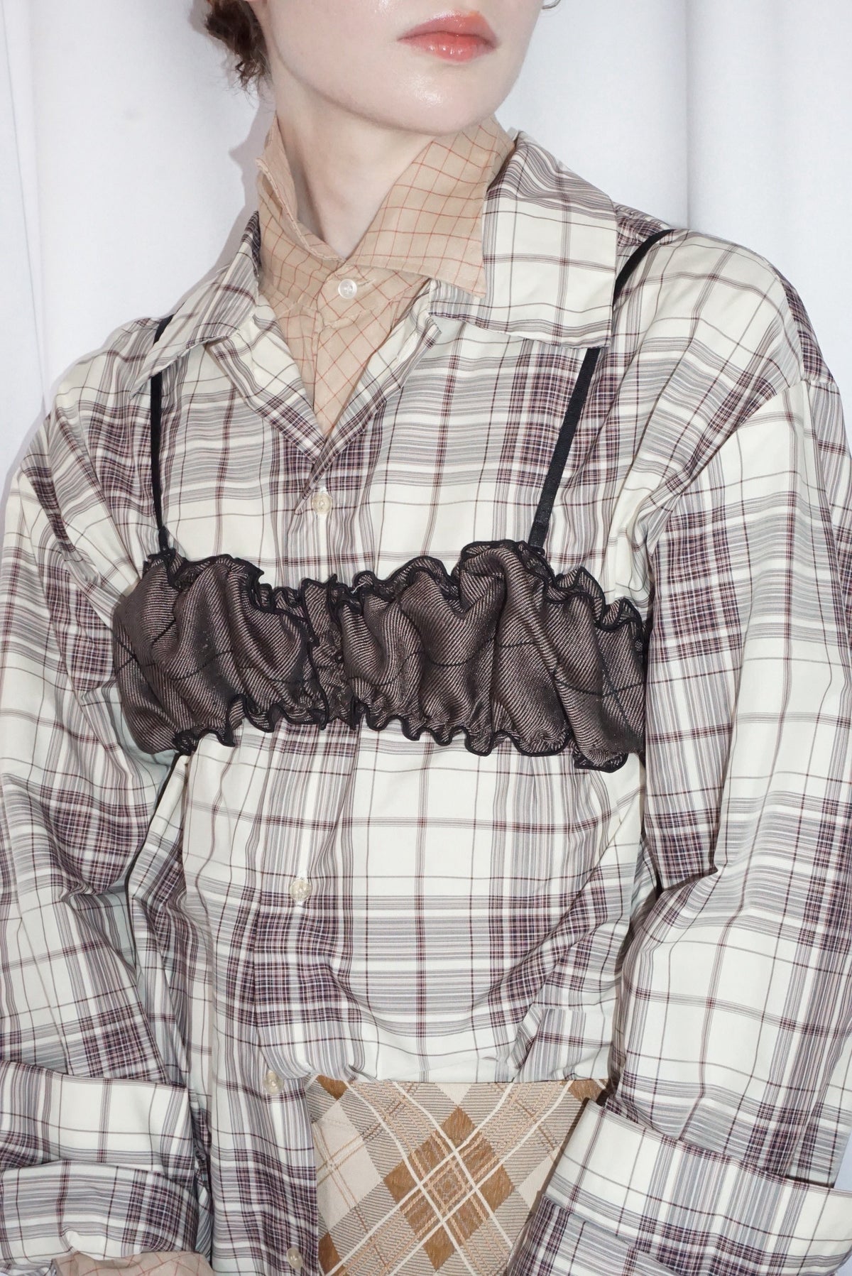 Vintage Fabric Frill Bustier #P