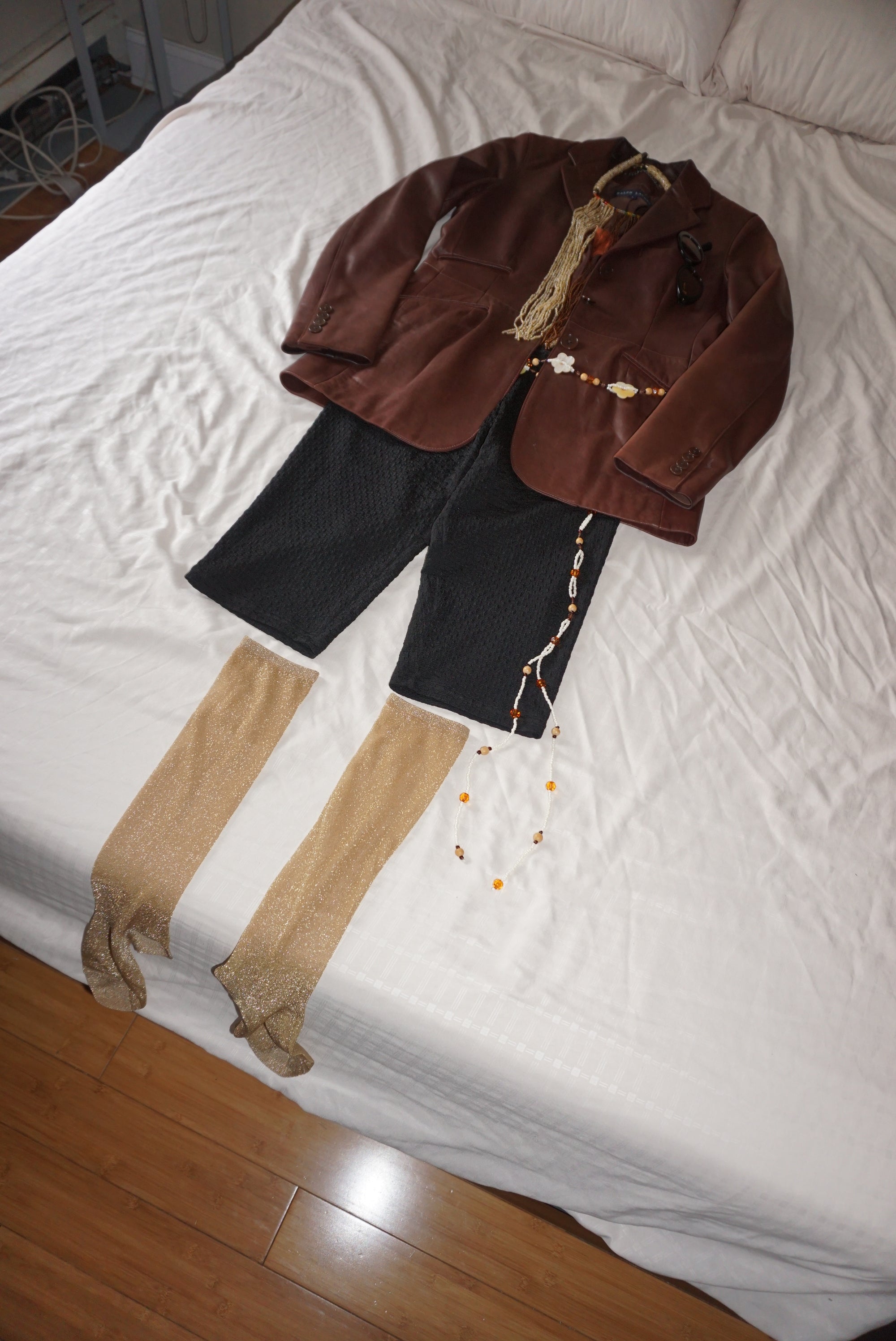 Check Pattern Sheer Leggings Short