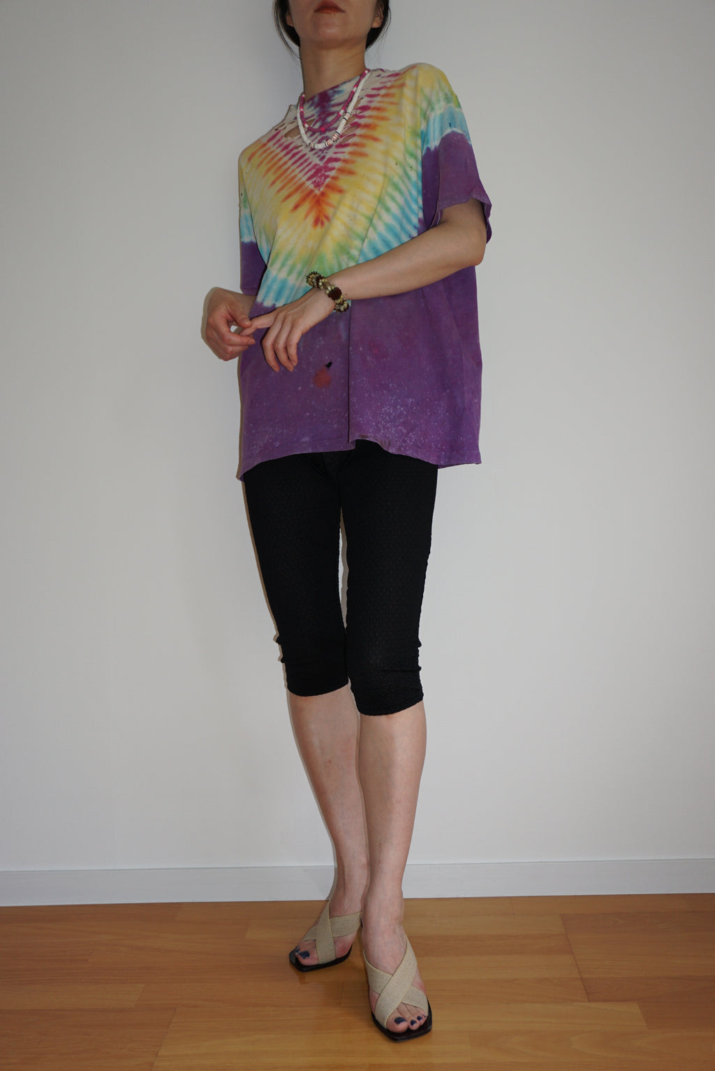 Check Pattern Sheer Leggings Long