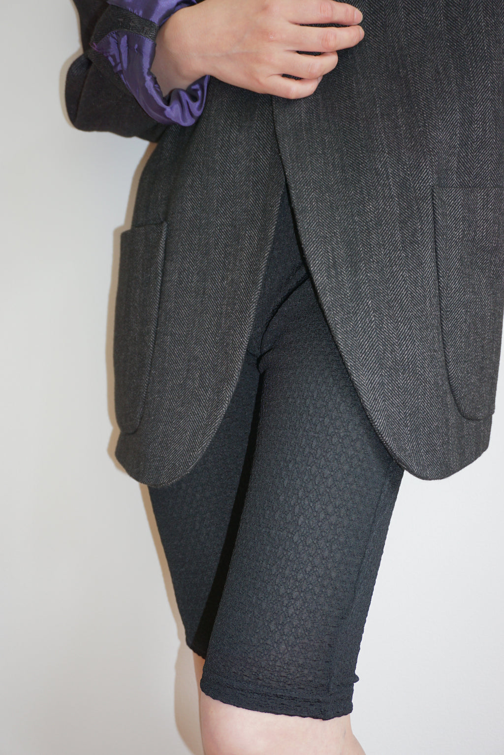 Check Pattern Sheer Leggings Short